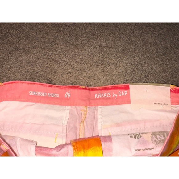 New Khakis by GAP Pink Orange Yellow Summer Sunrise Sunkissed Shorts size 6 $45 - Picture 4 of 9